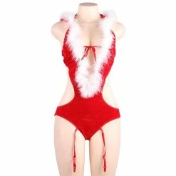 Best Pirce ⭐ Bondara Flirt Miss 🔔 Christmas Hooded Plunge Garter Teddy 🌟 -Sex Aids Sales unnamed file 269